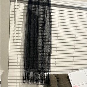 Source Unknown Elegant Black Mesh Scarf
